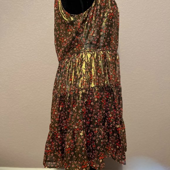 Floral Dress with gold shine - Picture 4 of 7